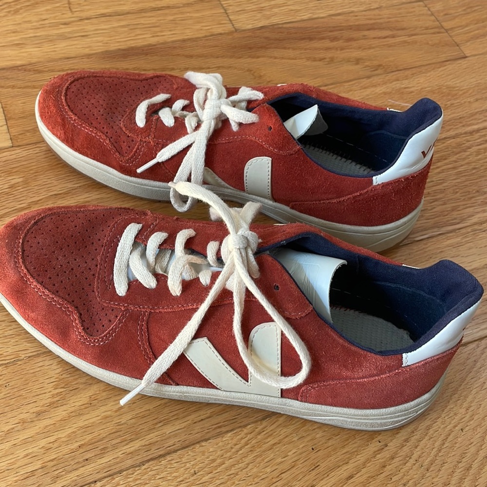Red suede Veja sneakers